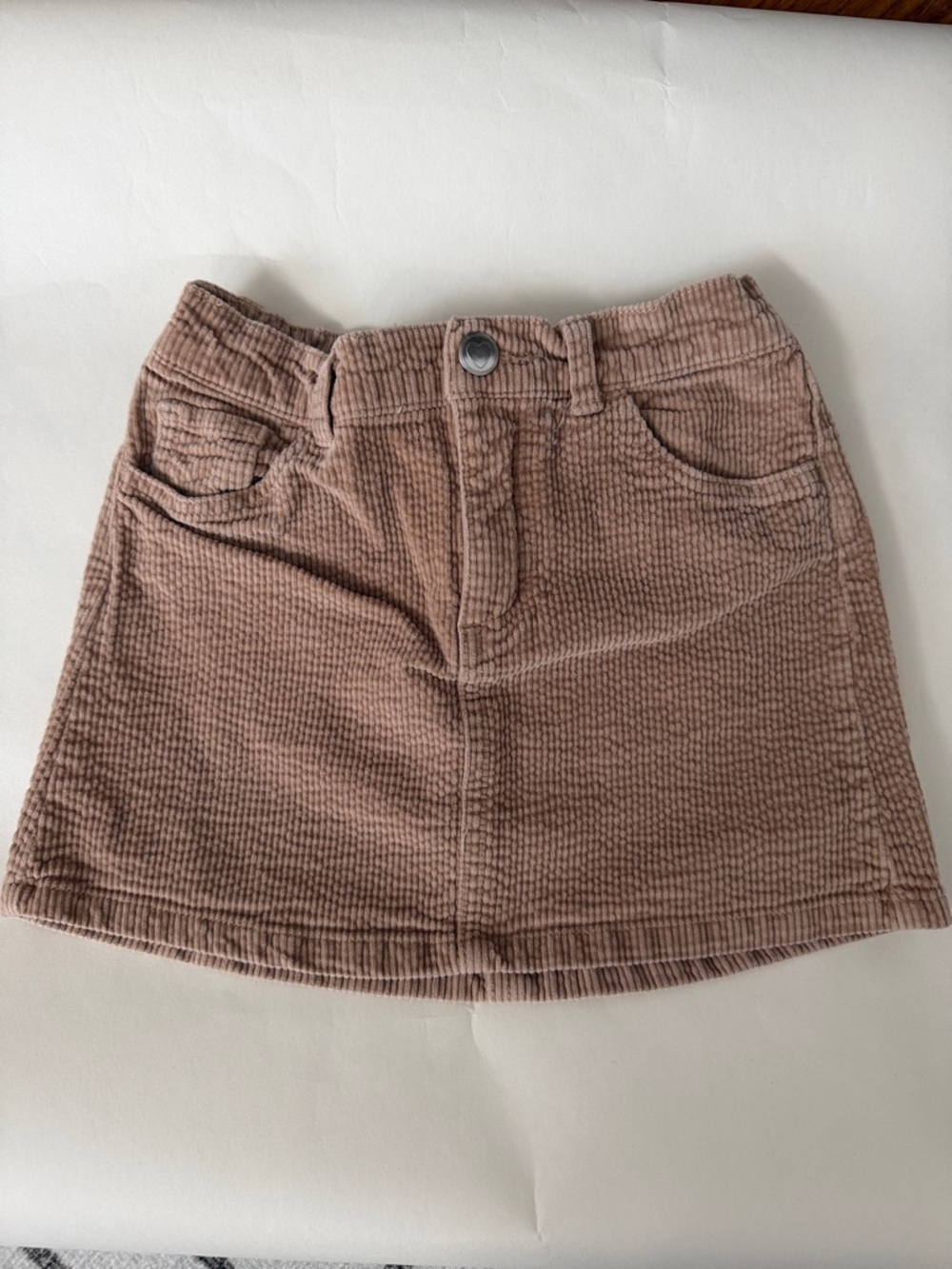H&M Corduroy A-Line Mini Skirt in Taupe
